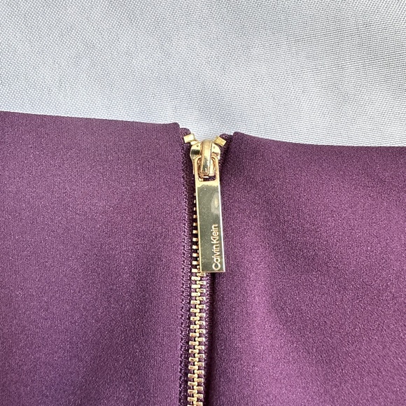 CALVIN KLEIN Chiffon Bell Sleeve Sheath Dress - Picture 6 of 8